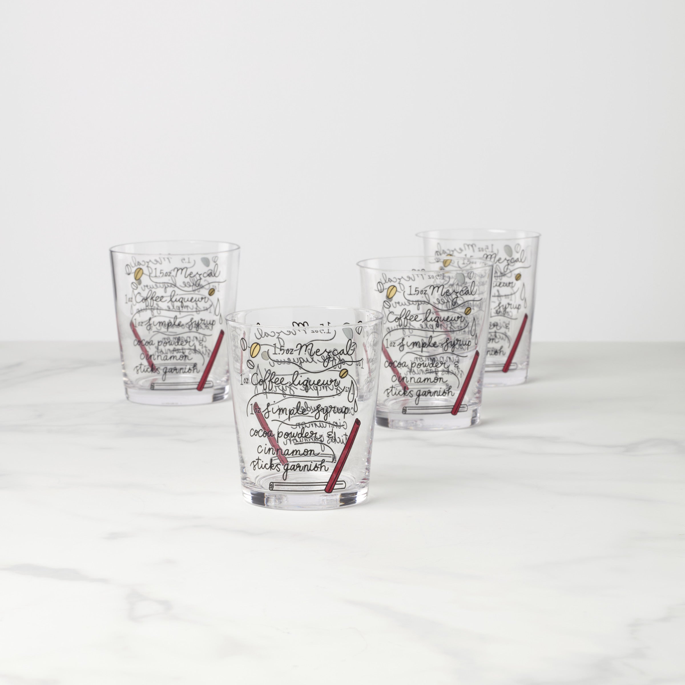 Lenox Westmore Make Merry Double Old Fashion Glasses, Set of 4