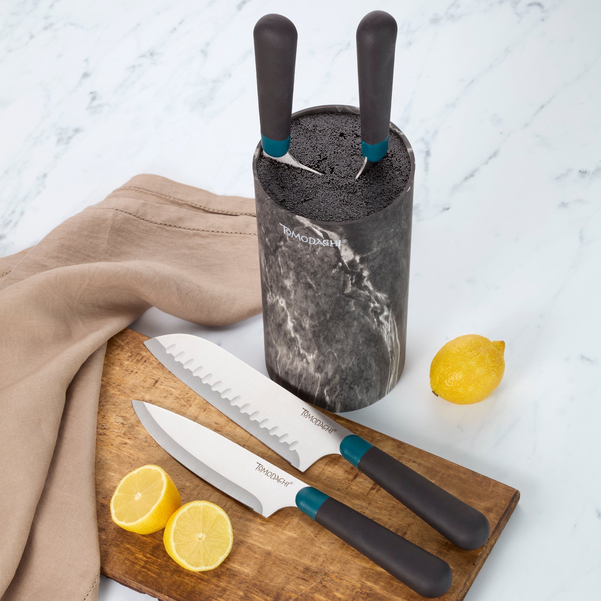Lenox Westmore Keen Black Marble 5-Piece Bristle Cutlery Block Set - Image 4