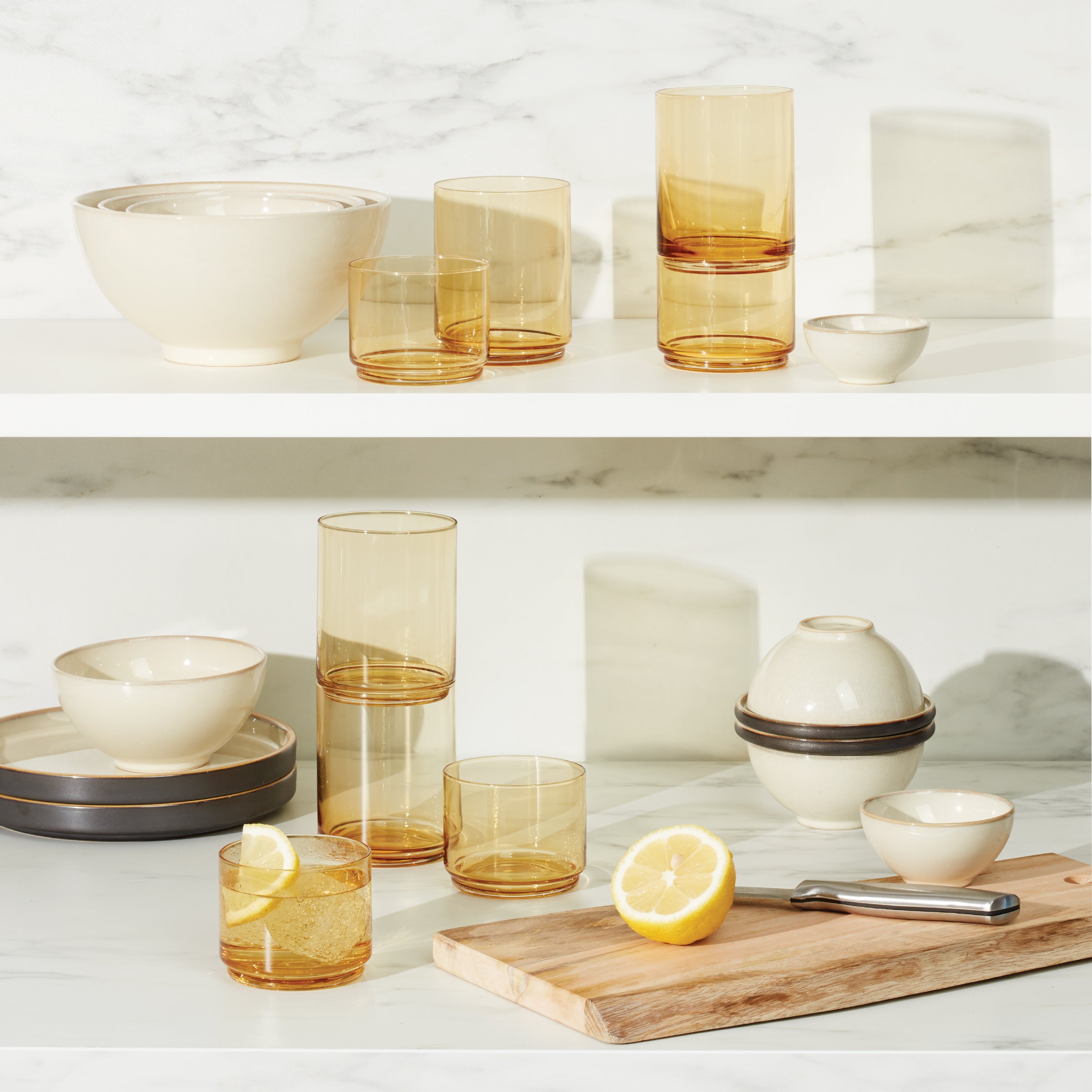 Lenox Westmore Tuscany Classics Stackable Amber Short Glasses, Set of 4 - Image 9